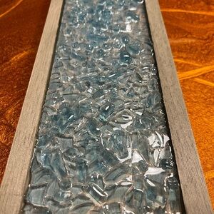 Blue Glass epoxy resin wall sign